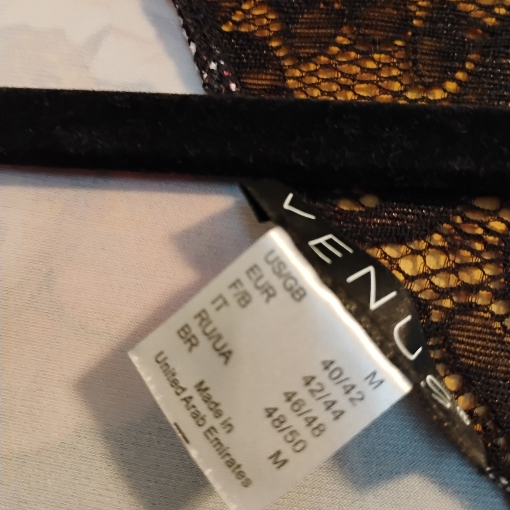 VENUS Black and Gold Lace Panties
